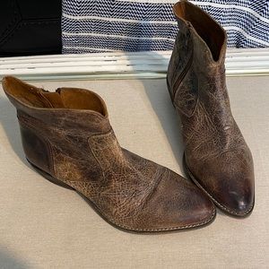 Women's Brown Leather Ankle Boots - Classic Western Style
